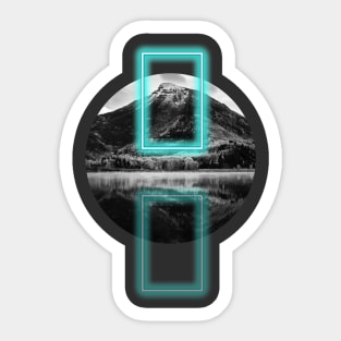 Neon Mountain Winter Sticker